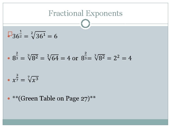 Fractional Exponents � 