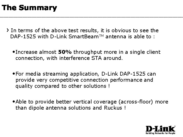 In terms of the above test results, it is obvious to see the DAP-1525