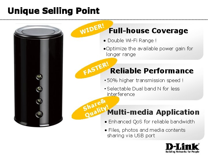 ! R E ID Full-house Coverage W • Double Wi-Fi Range ! • Optimize