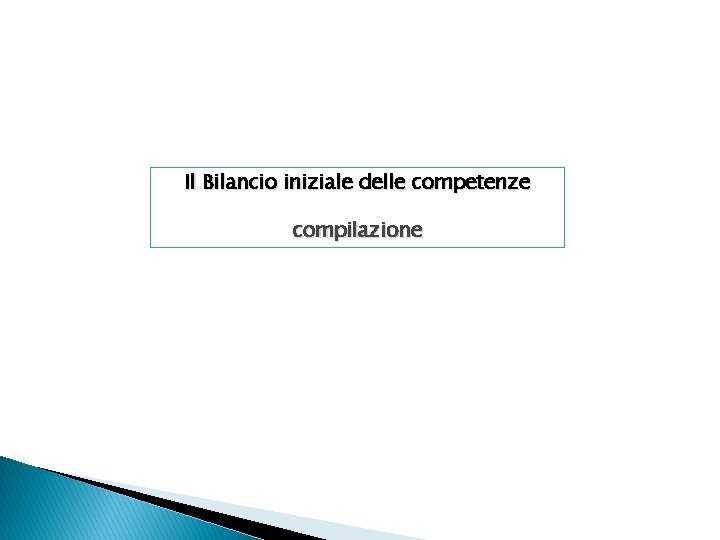 Il Bilancio iniziale delle competenze compilazione 