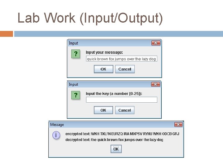 Lab Work (Input/Output) 