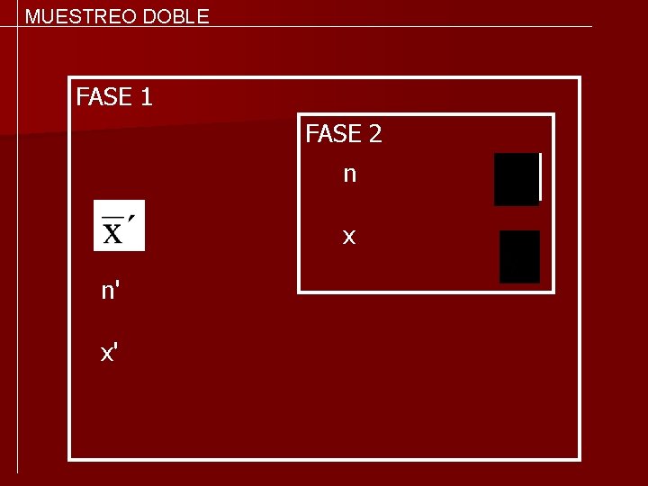 MUESTREO DOBLE FASE 1 FASE 2 n x n' x' 