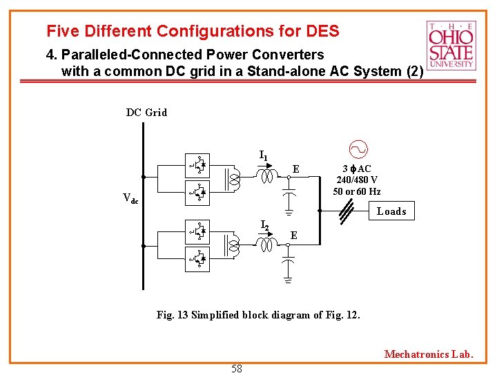 Five Different Configurations for DES 4. Paralleled-Connected Power Converters with a common DC grid