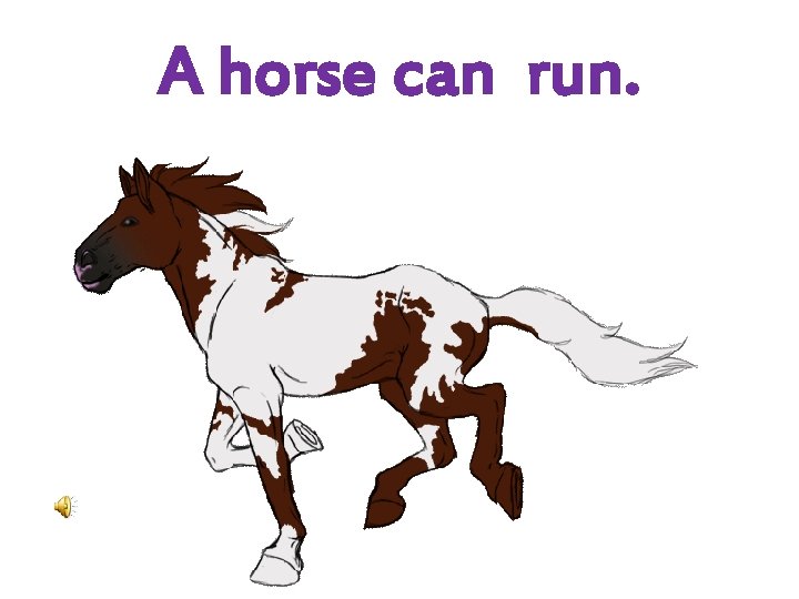 A horse can run. 