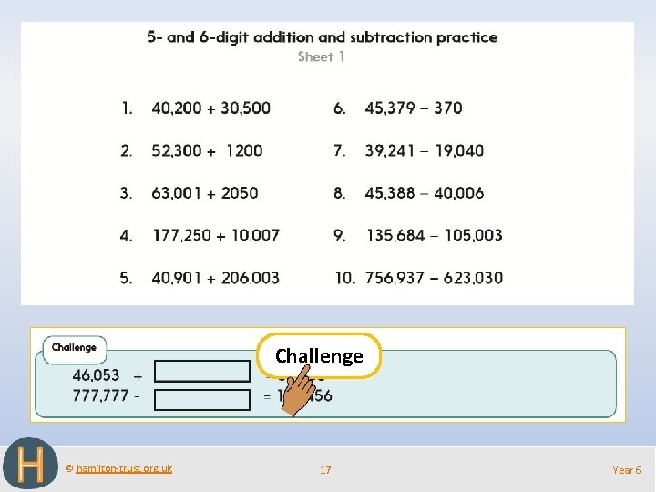 Challenge © hamilton-trust. org. uk 17 Year 6 