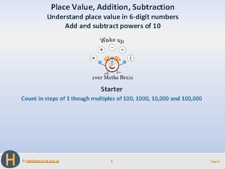 Place Value, Addition, Subtraction Understand place value in 6 -digit numbers Add and subtract