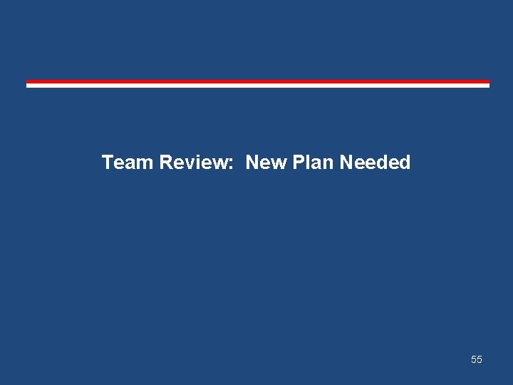 Team Review: New Plan Needed 55 
