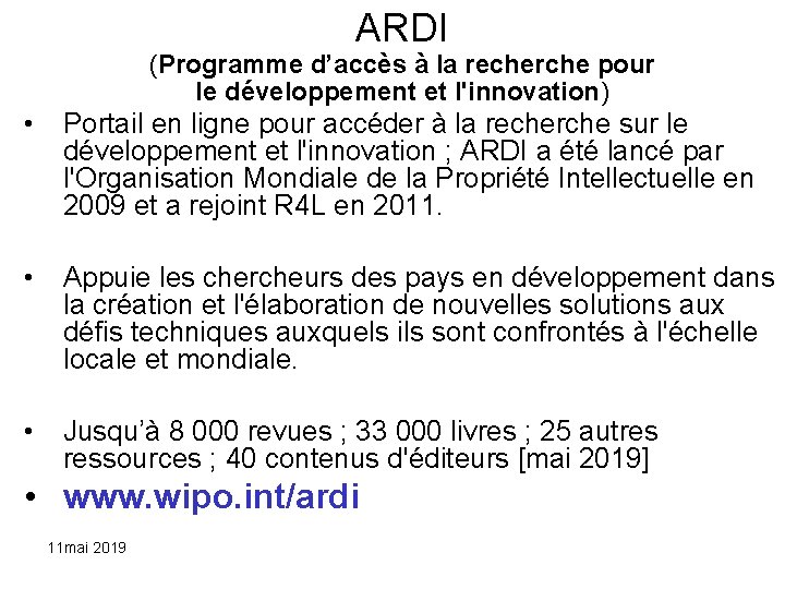 ARDI (Programme d’accès à la recherche pour le développement et l'innovation) • Portail en