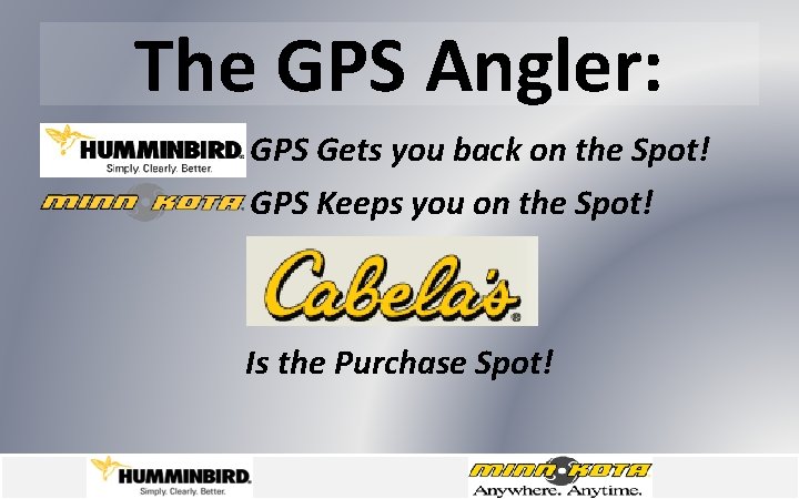 The GPS Angler: GPS Gets you back on the Spot! GPS Keeps you on