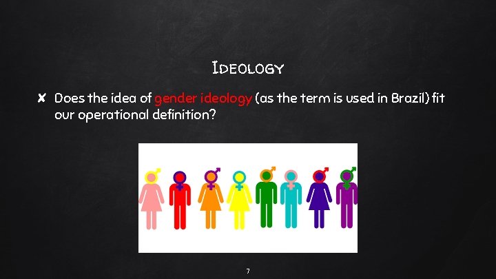 Ideology ✘ Does the idea of gender ideology (as the term is used in