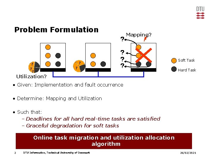 Problem Formulation ? ? ? Mapping? ? ? Soft Task Hard Task Utilization? •