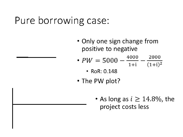 Pure borrowing case: • 