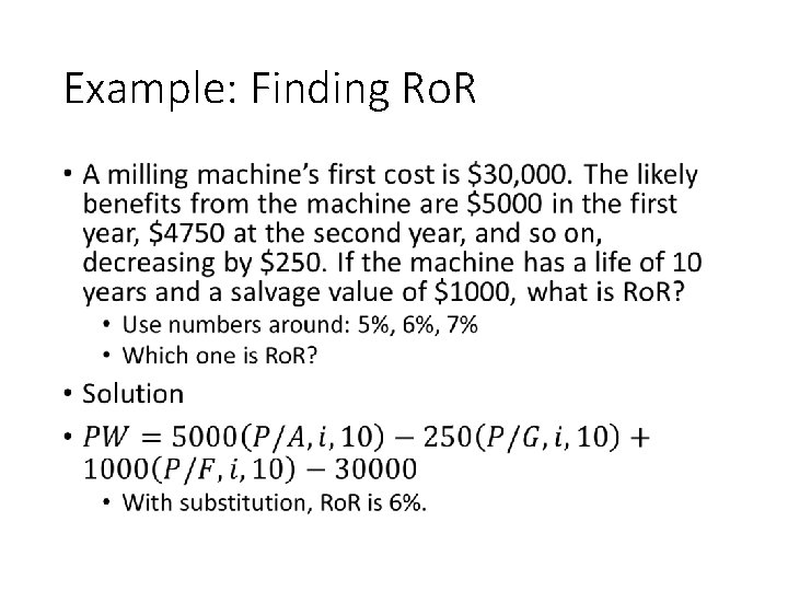 Example: Finding Ro. R • 