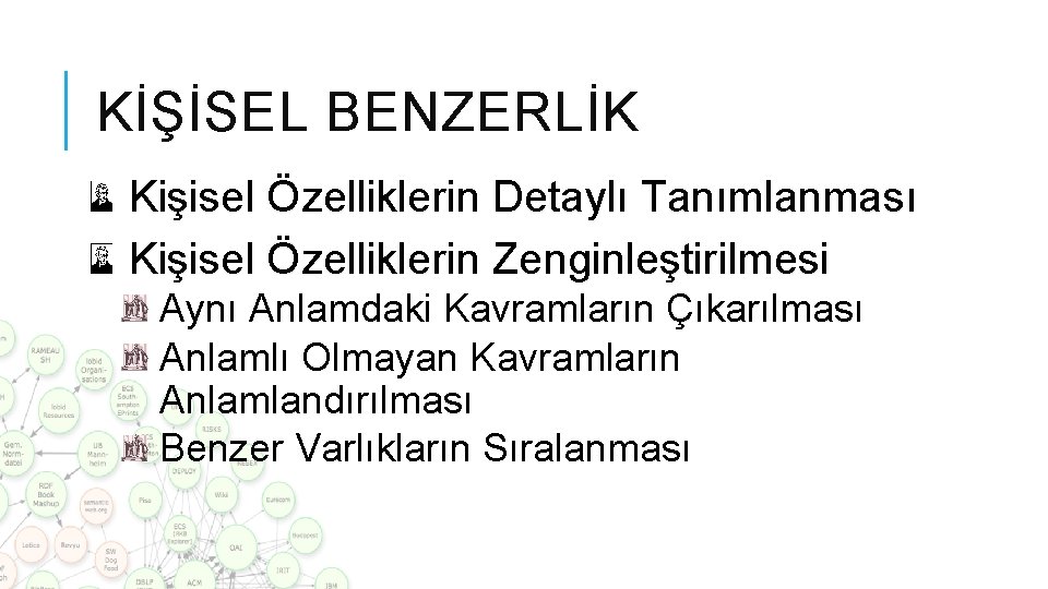 KİŞİSEL BENZERLİK Kişisel Özelliklerin Detaylı Tanımlanması Kişisel Özelliklerin Zenginleştirilmesi Aynı Anlamdaki Kavramların Çıkarılması Anlamlı KİŞİSEL BENZERLİK Kişisel Özelliklerin Detaylı Tanımlanması Kişisel Özelliklerin Zenginleştirilmesi Aynı Anlamdaki Kavramların Çıkarılması Anlamlı
