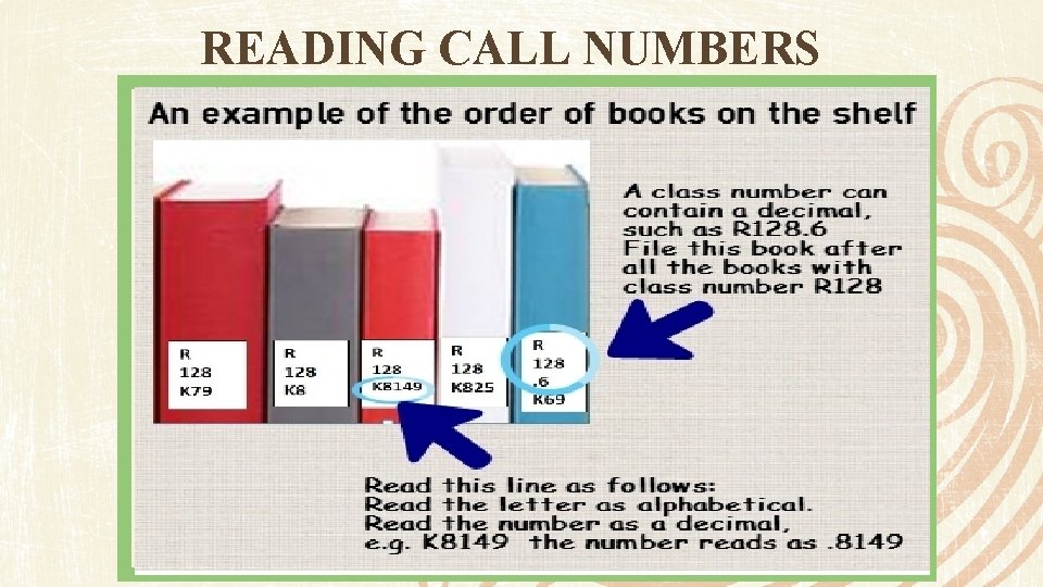 READING CALL NUMBERS 