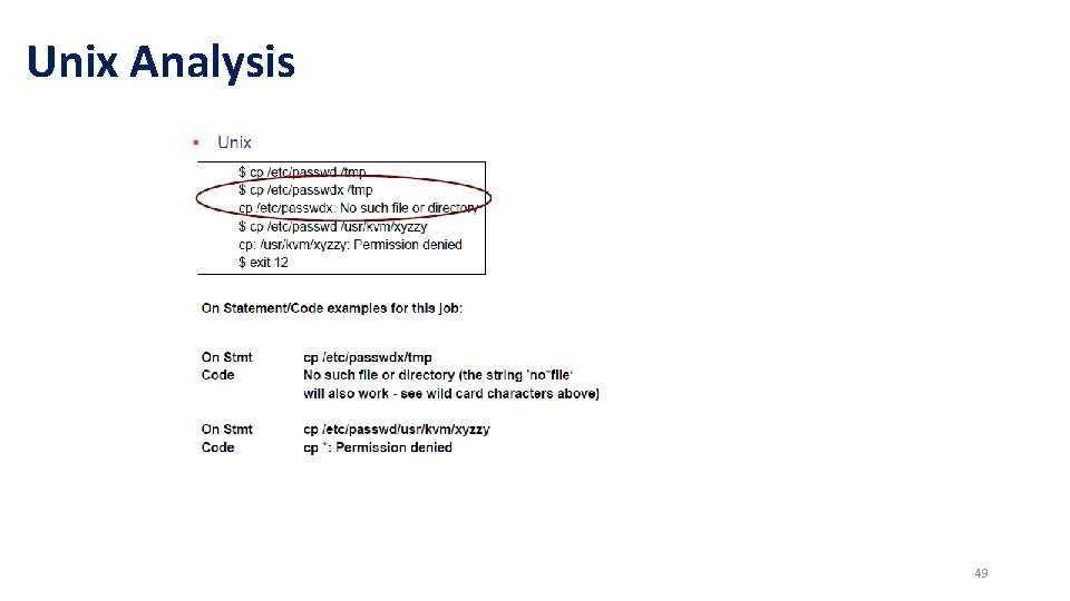 Unix Analysis 49 