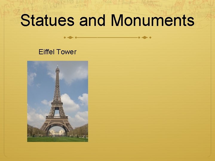 Statues and Monuments Eiffel Tower 