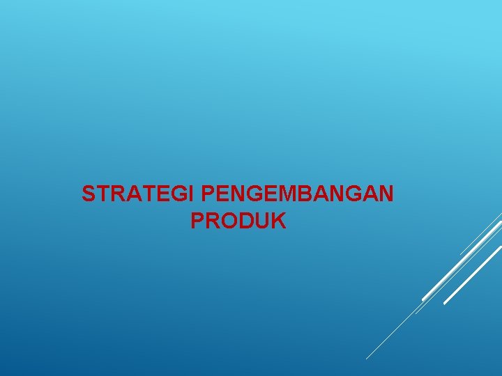 STRATEGI PENGEMBANGAN PRODUK 