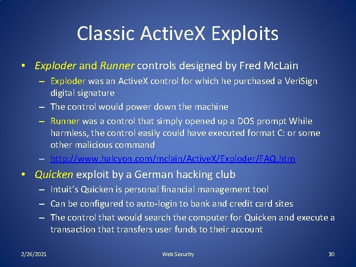 Classic Active. X Exploits • Exploder and Runner controls designed by Fred Mc. Lain