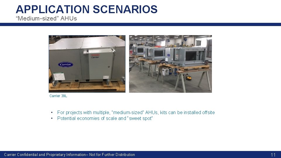 APPLICATION SCENARIOS “Medium-sized” AHUs Carrier 39 L • • For projects with multiple, “medium-sized”