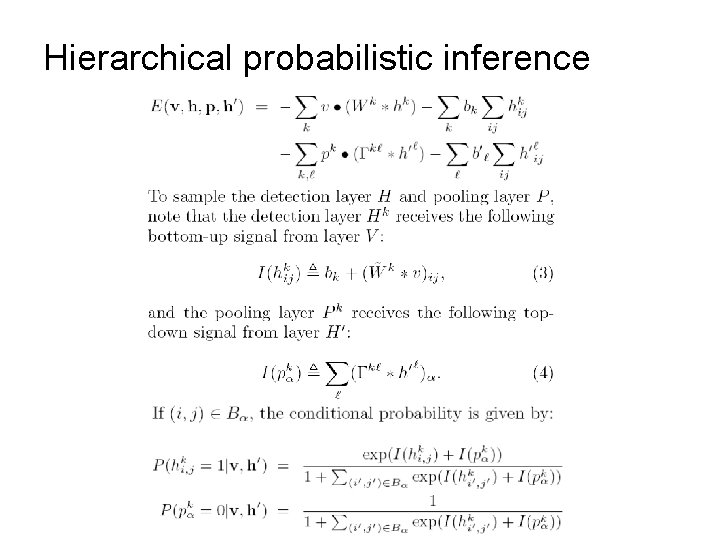 Hierarchical probabilistic inference 