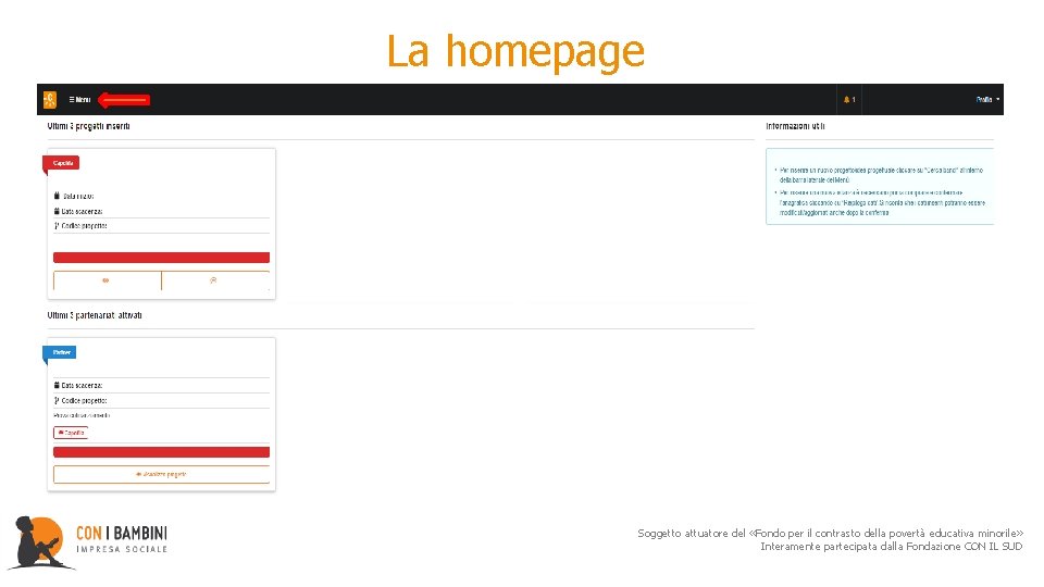  La homepage Soggetto attuatore del «Fondo per il contrasto della povertà educativa minorile»