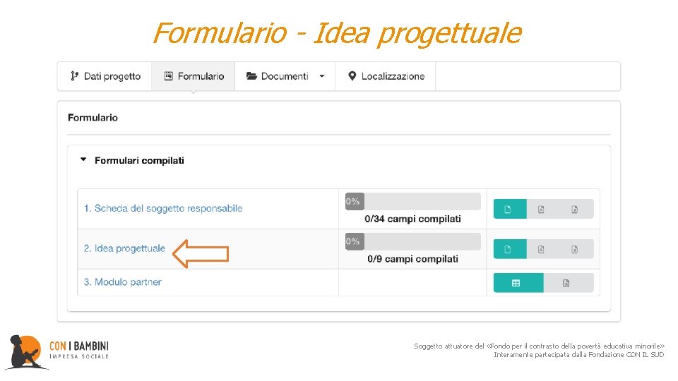  Formulario - Idea progettuale Soggetto attuatore del «Fondo per il contrasto della povertà