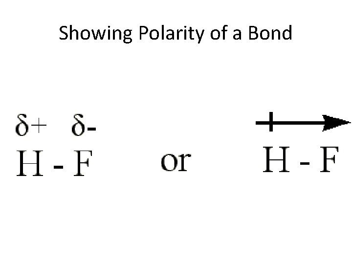 Showing Polarity of a Bond 