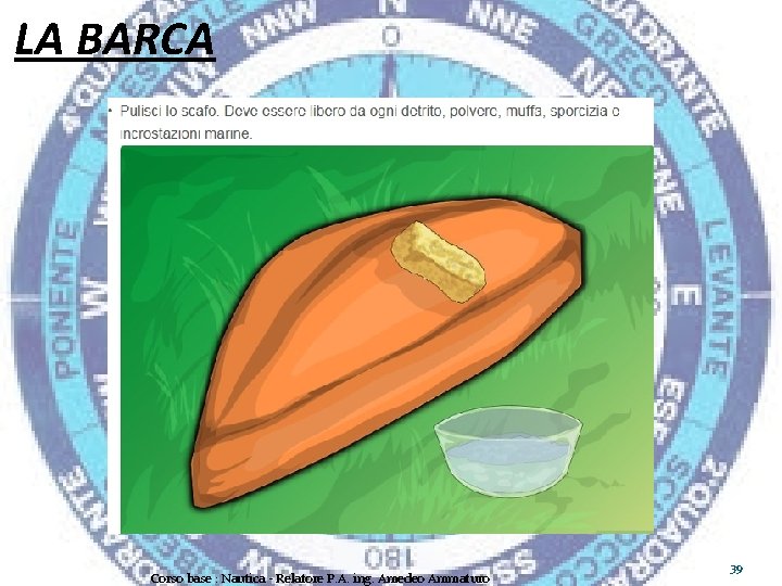 LA BARCA Corso base : Nautica - Relatore P. A. ing. Amedeo Ammaturo 39