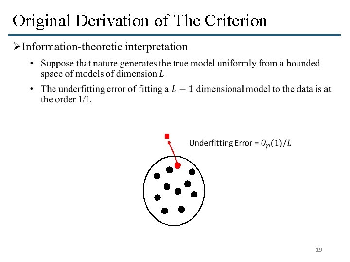 Original Derivation of The Criterion Ø 19 