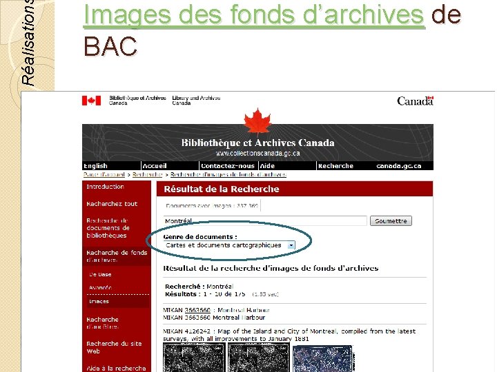 Réalisation Images des fonds d’archives de BAC © Lyne Da Sylva, 2012 55 