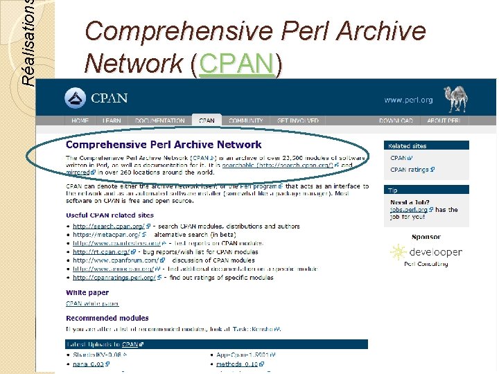 Réalisation Comprehensive Perl Archive Network (CPAN) © Lyne Da Sylva, 2012 77 