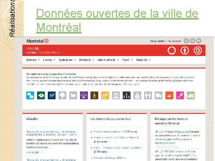 Réalisation Données ouvertes de la ville de Montréal © Lyne Da Sylva, 2012 79