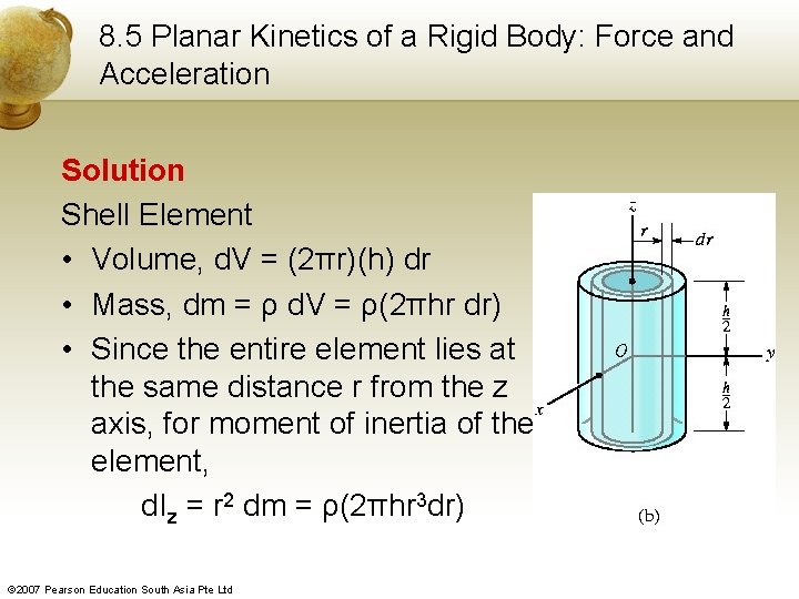 8. 5 Planar Kinetics of a Rigid Body: Force and Acceleration Solution Shell Element