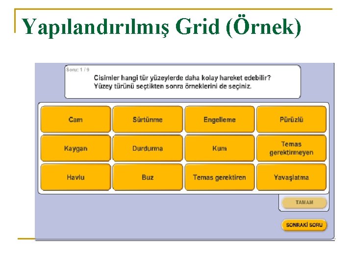 Yapılandırılmış Grid (Örnek) 
