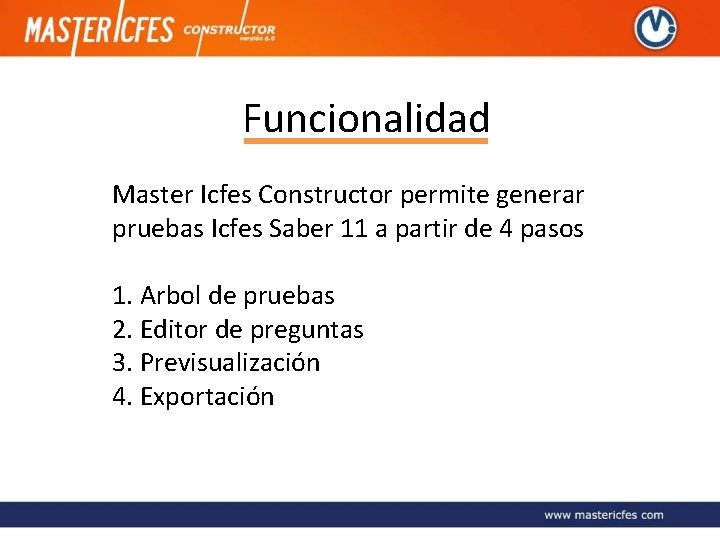 Funcionalidad Master Icfes Constructor permite generar pruebas Icfes Saber 11 a partir de 4