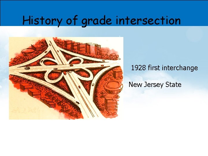 History of grade intersection 1928 first interchange New Jersey State 