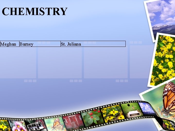 CHEMISTRY Meghan Barney St. Juliana 
