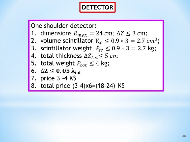 DETECTOR 36 