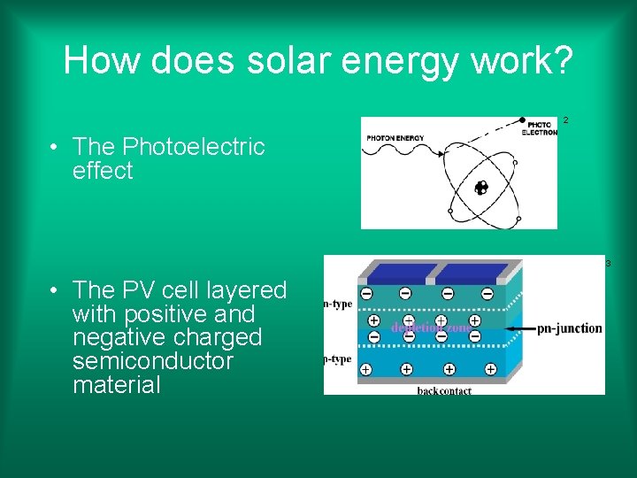 How does solar energy work? 2 • The Photoelectric effect 3 • The PV