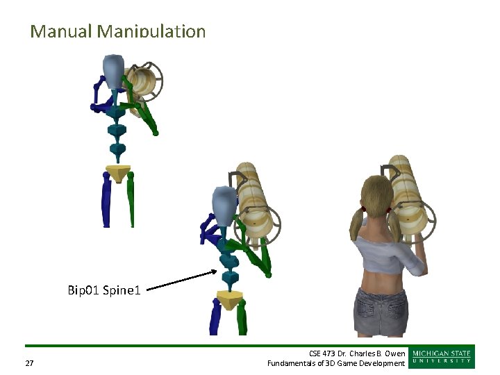 Manual Manipulation Bip 01 Spine 1 27 CSE 473 Dr. Charles B. Owen Fundamentals