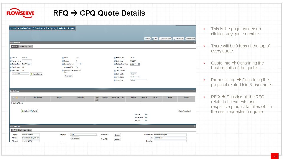RFQ CPQ Quote Details • This is the page opened on clicking any quote