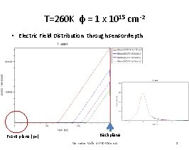 T=260 K φ = 1 x 1015 cm-2 • Electric Field Distribution through sensor