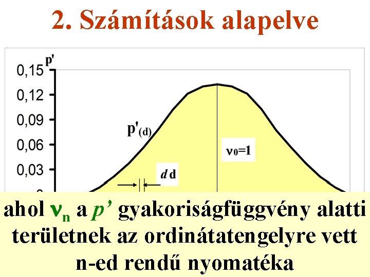 2. Számítások alapelve ahol nn a p’ gyakoriságfüggvény alatti területnek az ordinátatengelyre vett n-ed