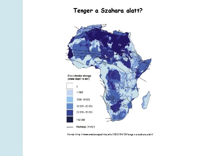 Tenger a Szahara alatt? Forrás: http: //www. mindennapiafrika. info/2012/04/20/tenger-a-szahara-alatt/ 