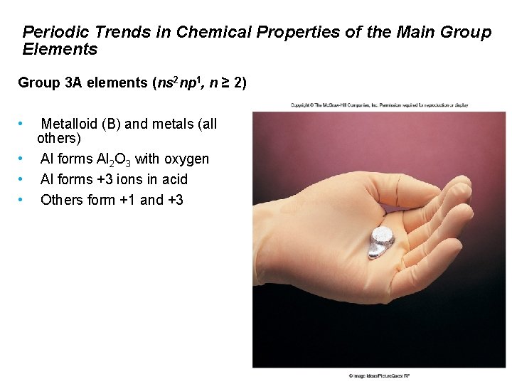 Periodic Trends in Chemical Properties of the Main Group Elements Group 3 A elements