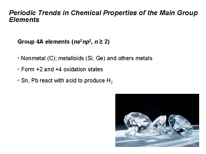 Periodic Trends in Chemical Properties of the Main Group Elements Group 4 A elements