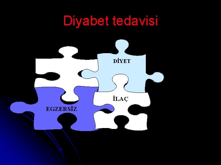 Diyabet tedavisi EĞİTİM DİYET İLAÇ EGZERSİZ 