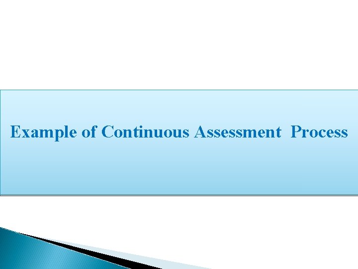 Example of Continuous Assessment Process 
