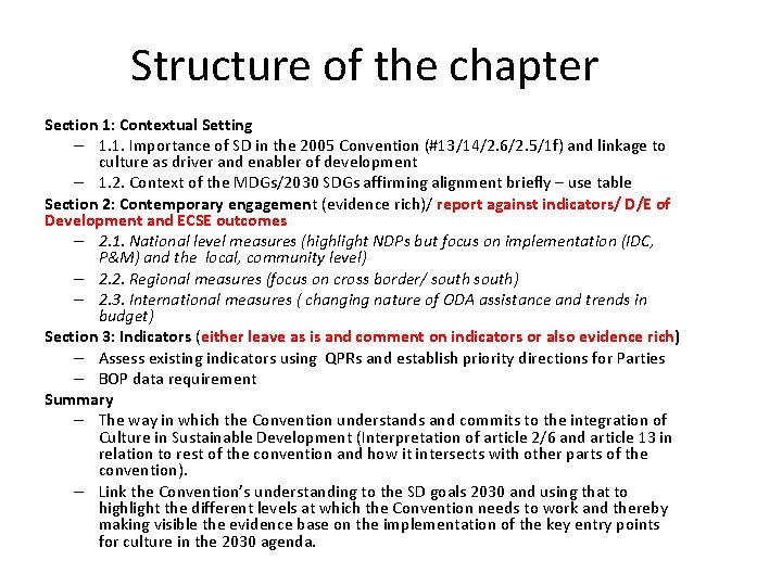 Structure of the chapter Section 1: Contextual Setting – 1. 1. Importance of SD